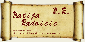 Matija Radoičić vizit kartica